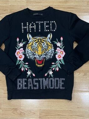 Hudson Outerwear Tiger Sweatshirt Men’s Size S Cotton Hated Beastmode Embroidery